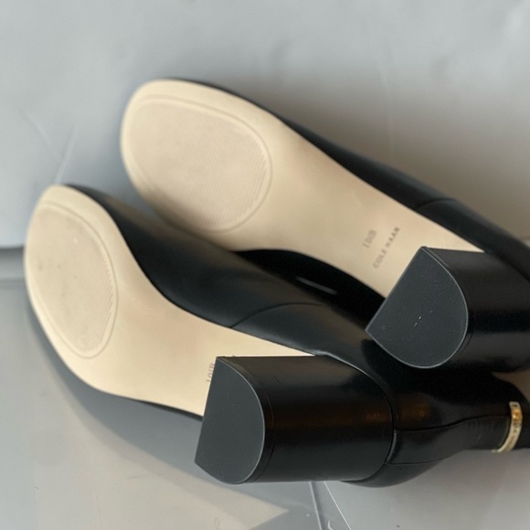 Cole Haan Women's Black Leather Chelsea Ankle Boots Block Heels Nitasha, 10.5M - Picture 6 of 9